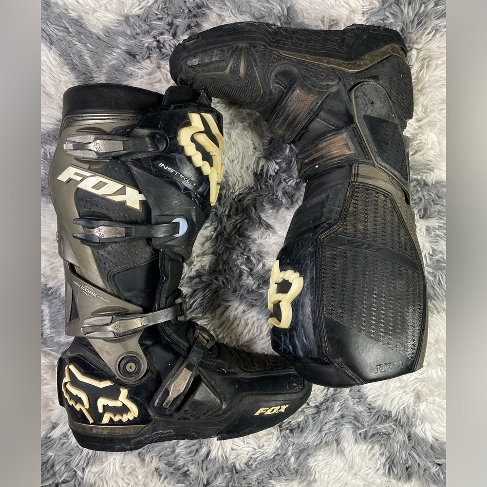 Fox Instinct Boots Black White Mens Bottes Instinct size M 11 WORN